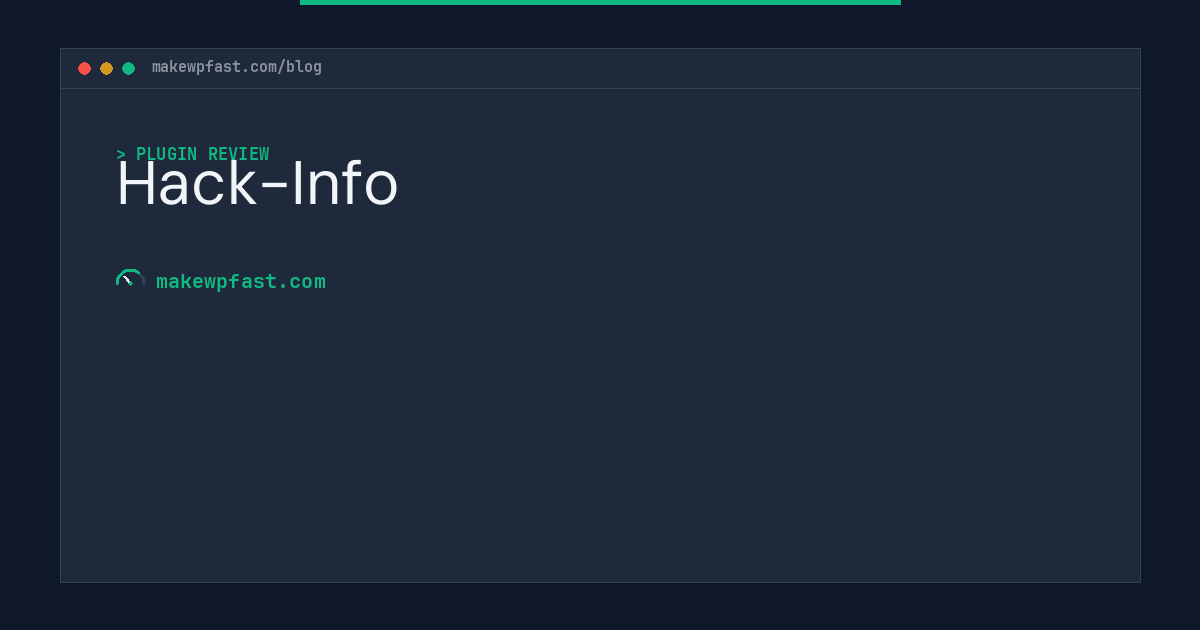 Hack-Info - MakeWPFast