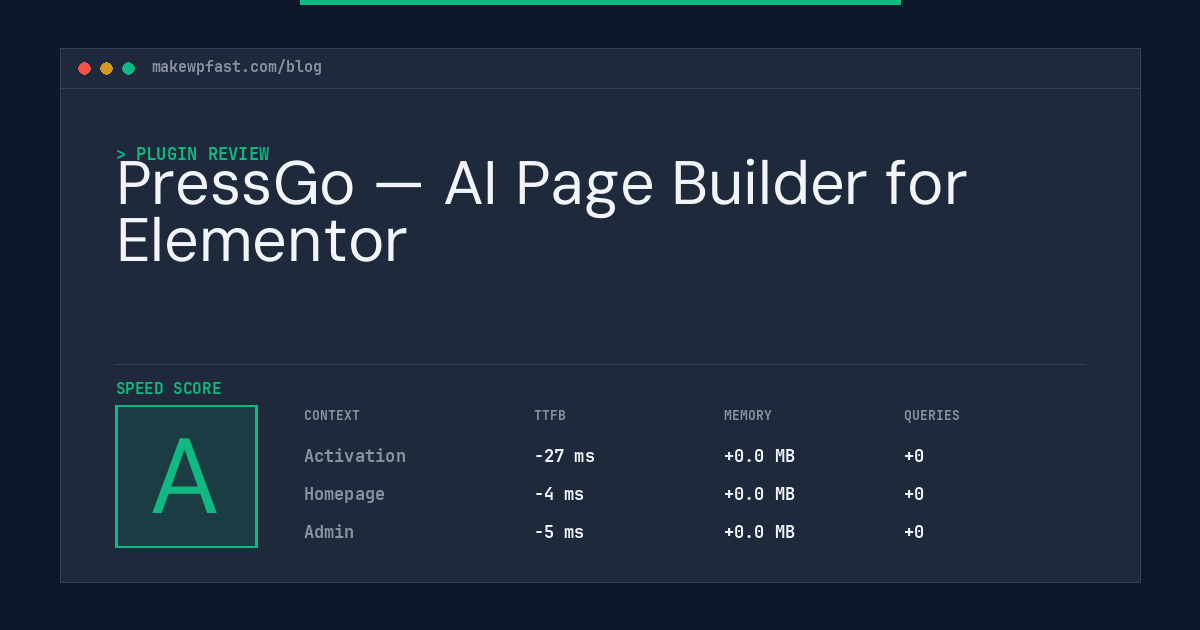 PressGo — AI Page Builder for Elementor - MakeWPFast
