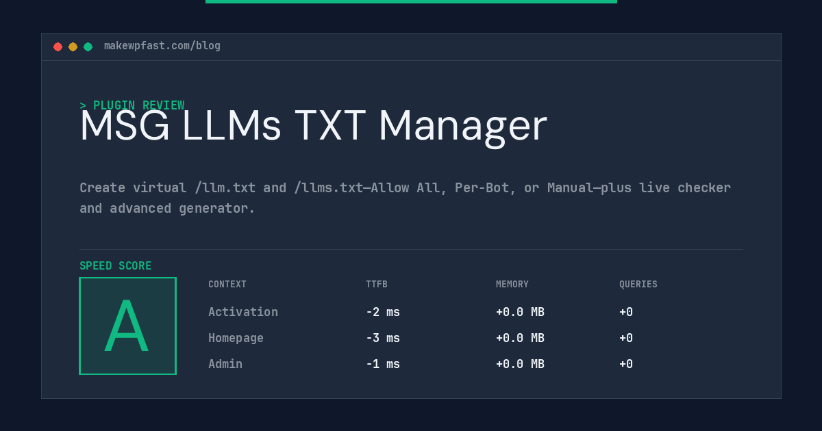 MSG LLMs TXT Manager - MakeWPFast