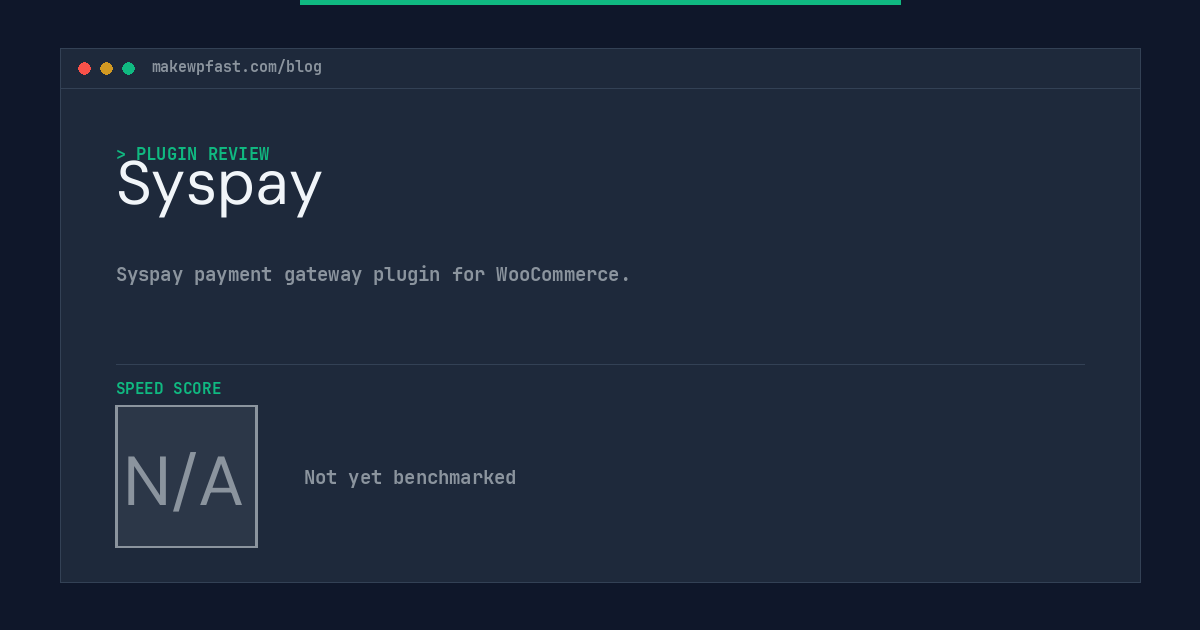 Syspay - MakeWPFast