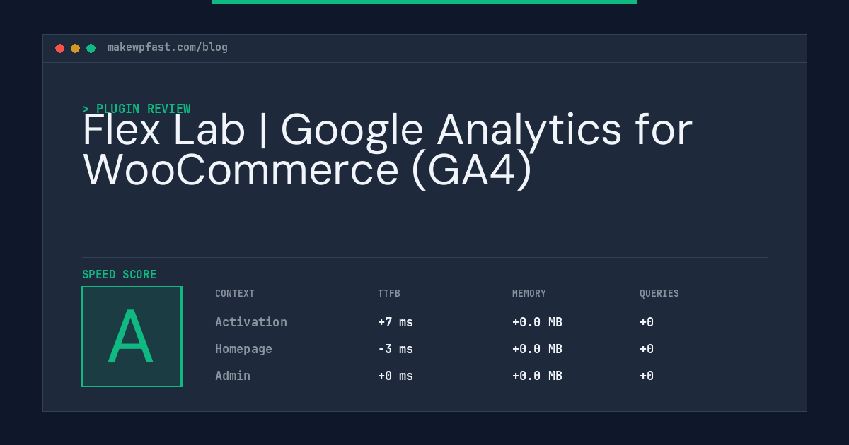 Flex Lab | Google Analytics for WooCommerce (GA4) - MakeWPFast