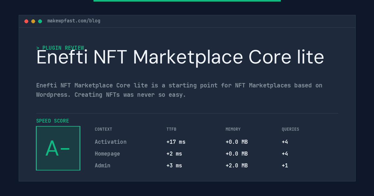 Enefti NFT Marketplace Core lite - MakeWPFast