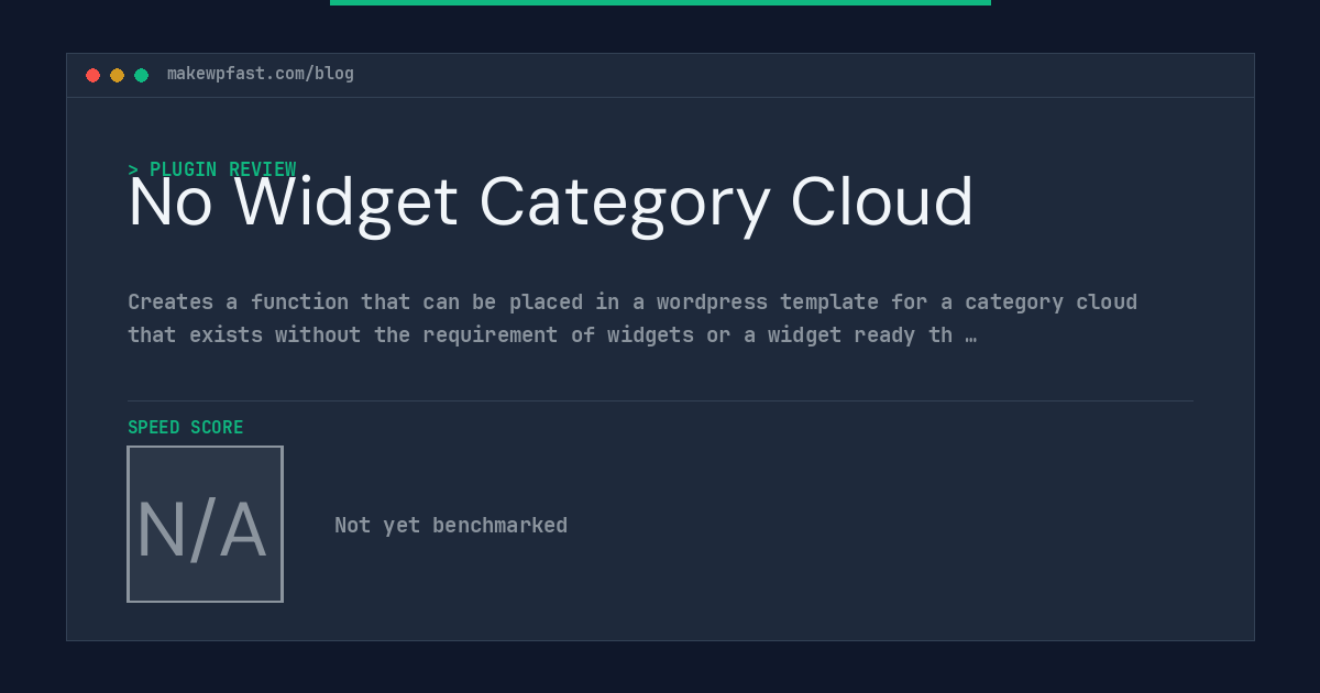 No Widget Category Cloud - MakeWPFast