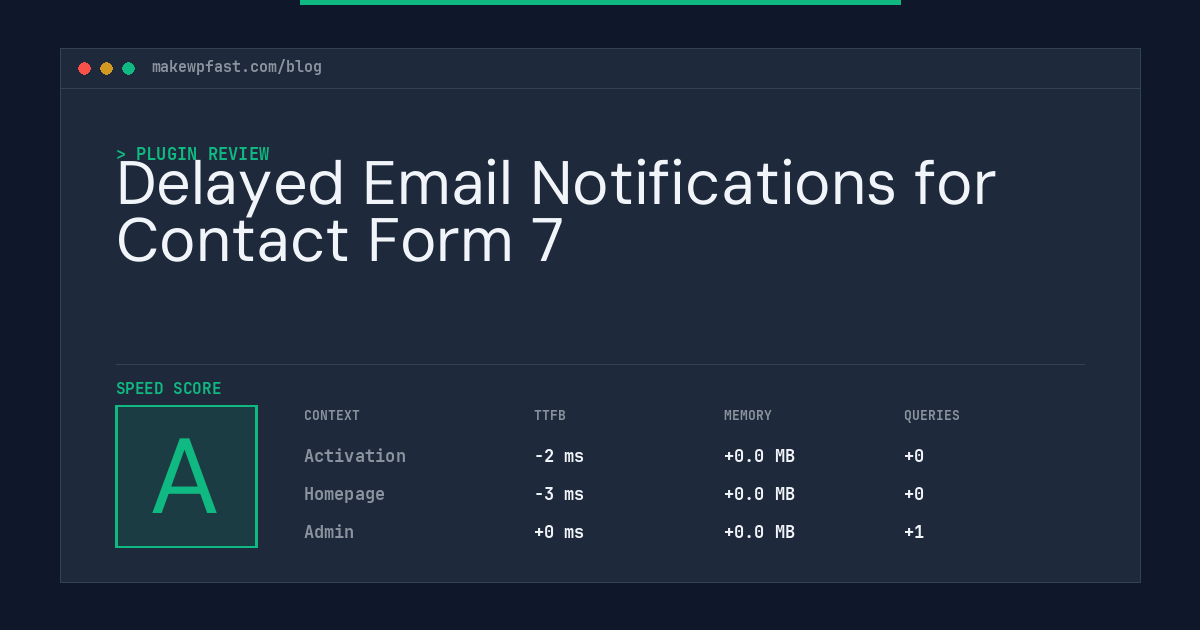 Delayed Email Notifications for Contact Form 7 - MakeWPFast