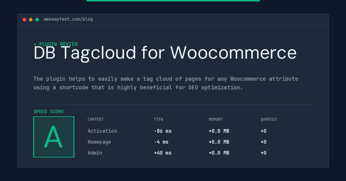 DB Tagcloud for Woocommerce - MakeWPFast