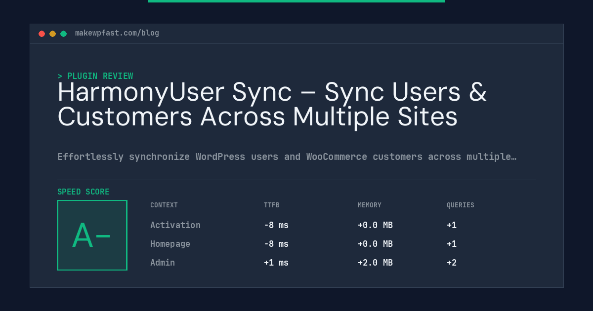 HarmonyUser Sync – Sync Users & Customers Across Multiple Sites - MakeWPFast