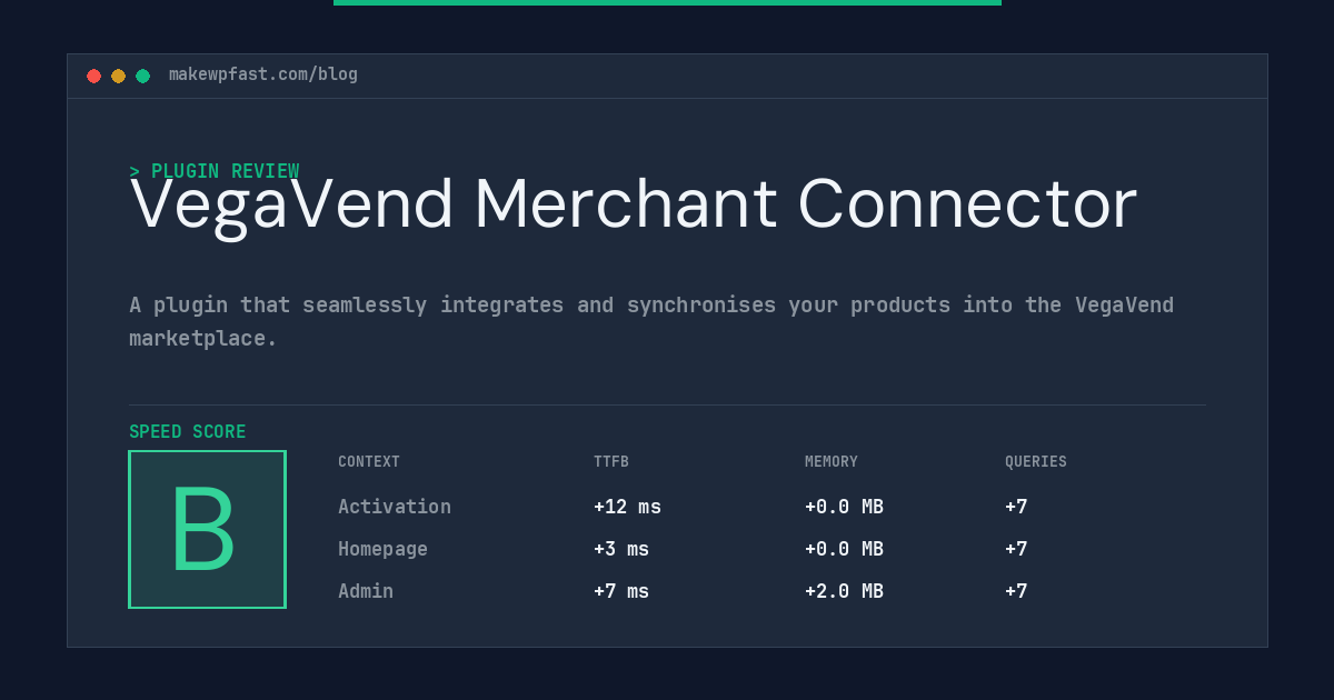 VegaVend Merchant Connector - MakeWPFast
