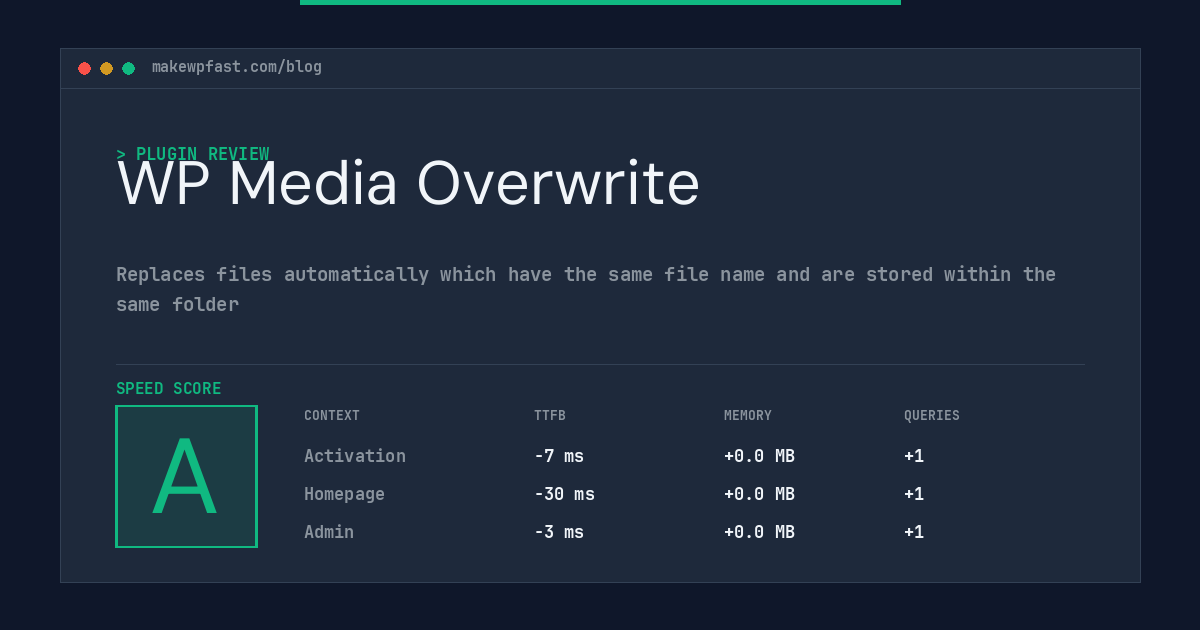 WP Media Overwrite - MakeWPFast