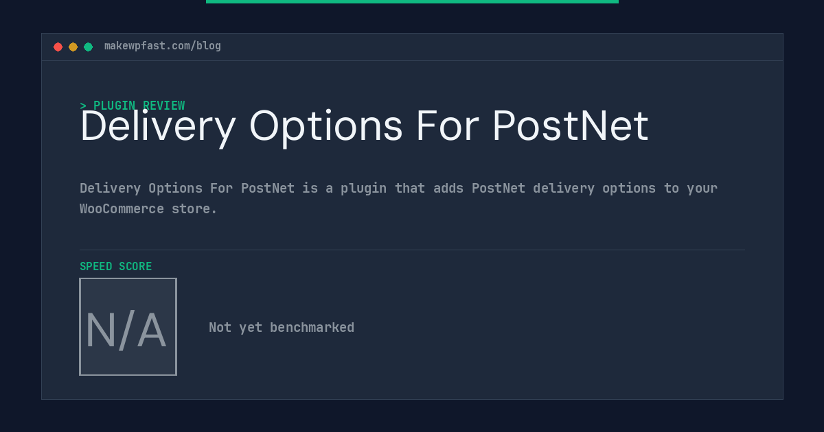 Delivery Options For PostNet - MakeWPFast