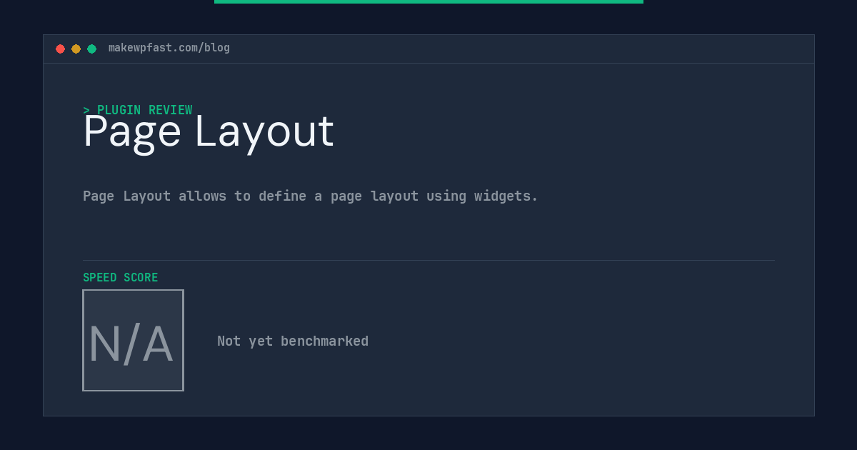 Page Layout - MakeWPFast