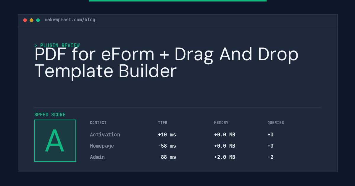 PDF for eForm + Drag And Drop Template Builder - MakeWPFast