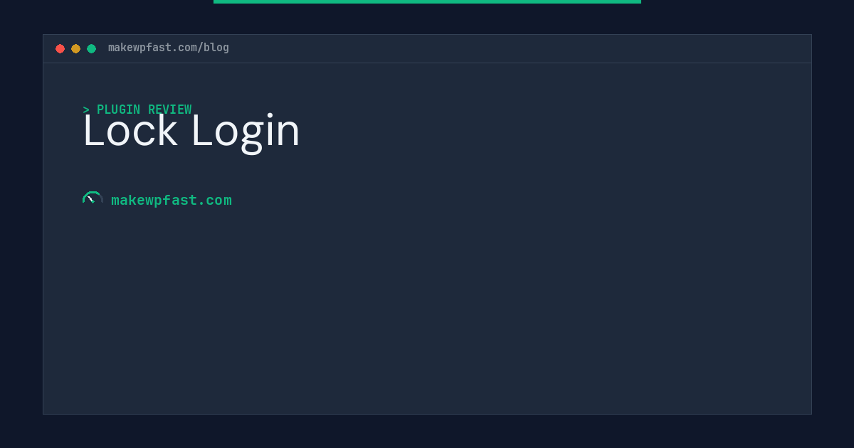 Lock Login - MakeWPFast