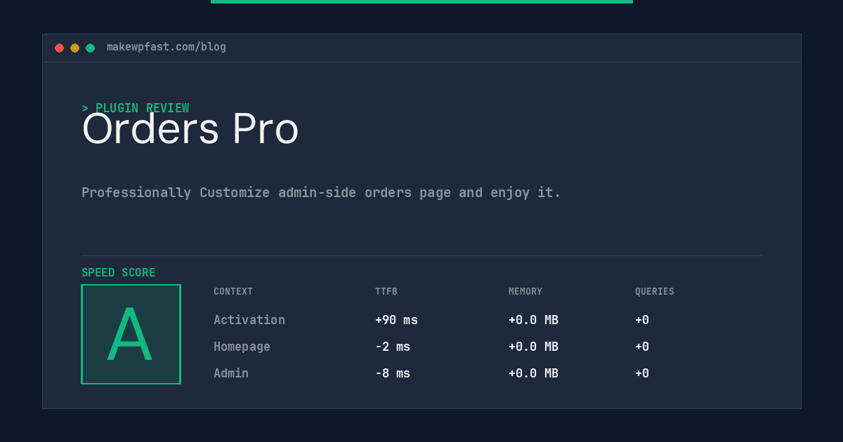Orders Pro - MakeWPFast