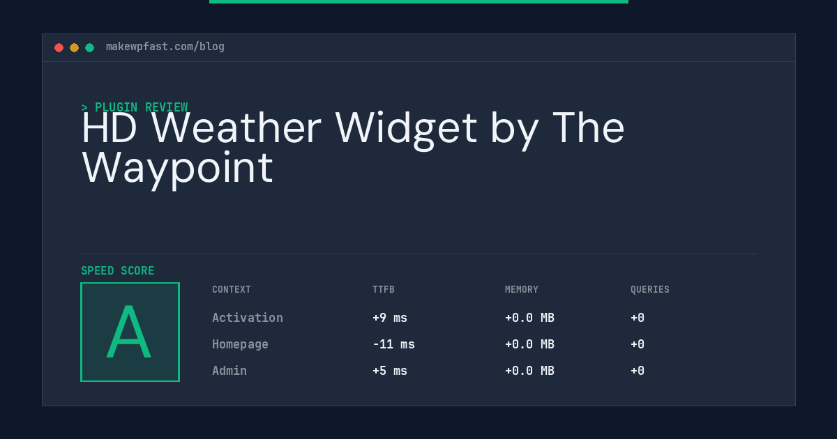 HD Weather Widget by The Waypoint - MakeWPFast