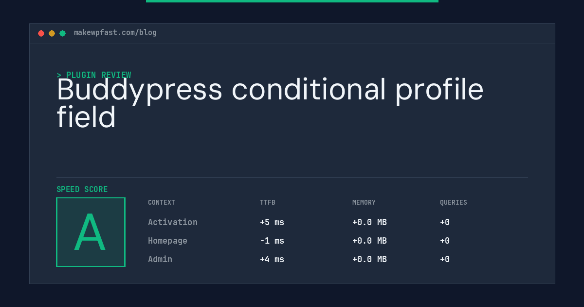 Buddypress conditional profile field - MakeWPFast