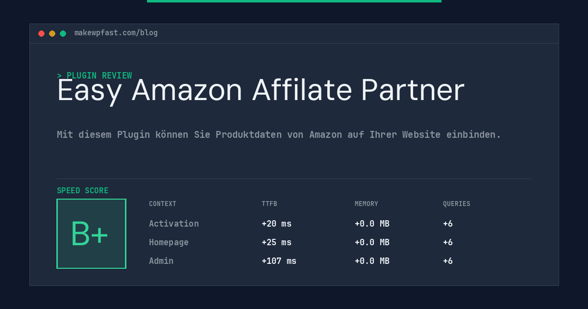 Easy Amazon Affilate Partner - MakeWPFast