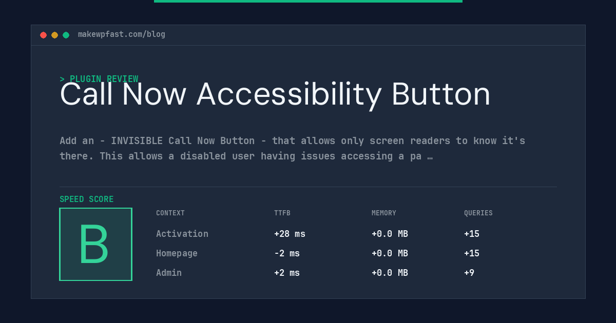 Call Now Accessibility Button - MakeWPFast