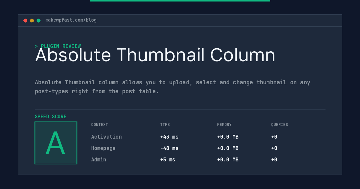 Absolute Thumbnail Column - MakeWPFast