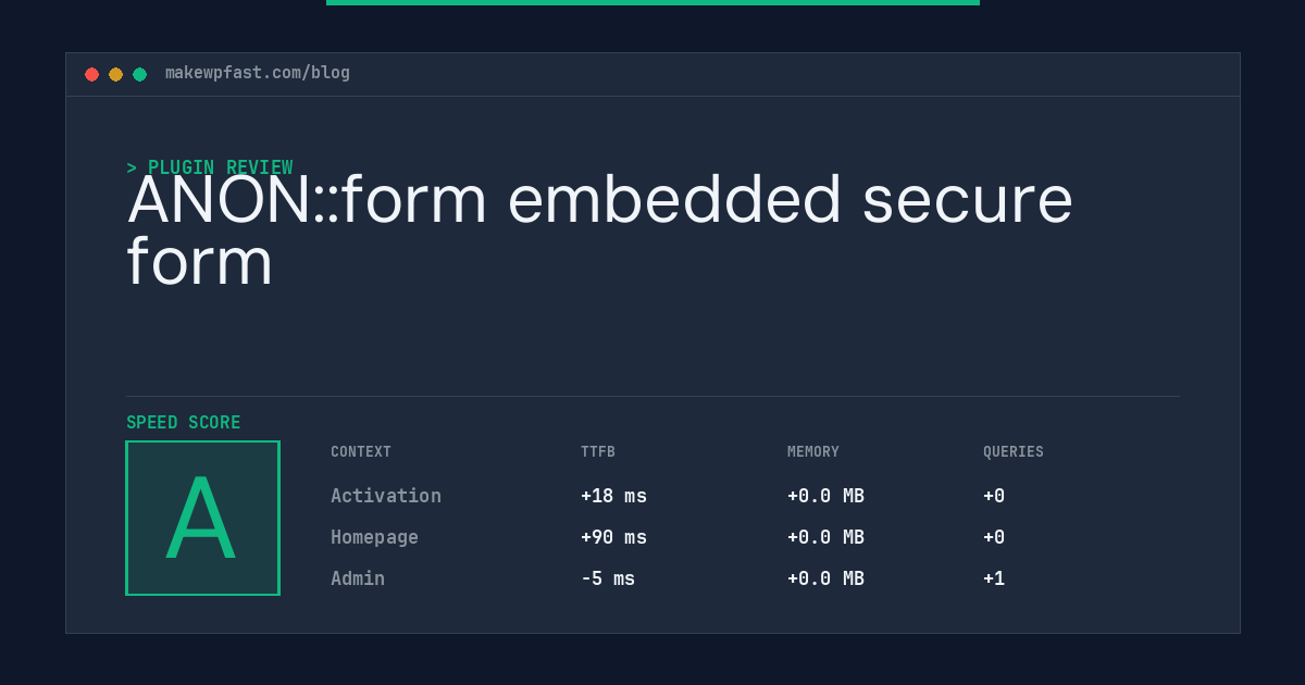 ANON::form embedded secure form - MakeWPFast