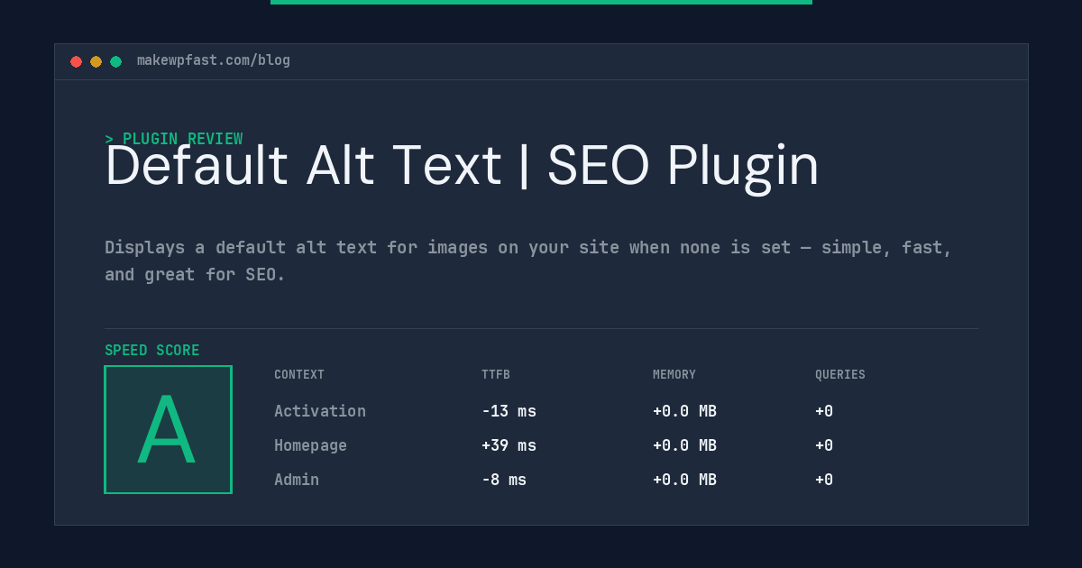 Default Alt Text | SEO Plugin - MakeWPFast