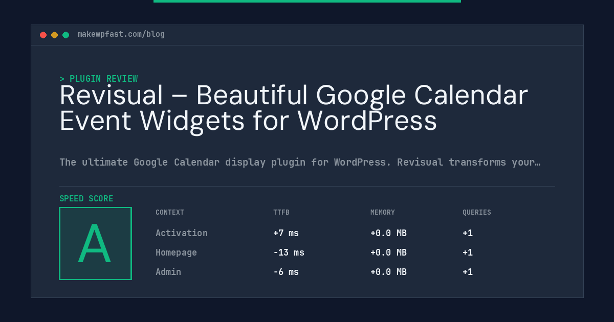 Revisual – Beautiful Google Calendar Event Widgets for WordPress - MakeWPFast