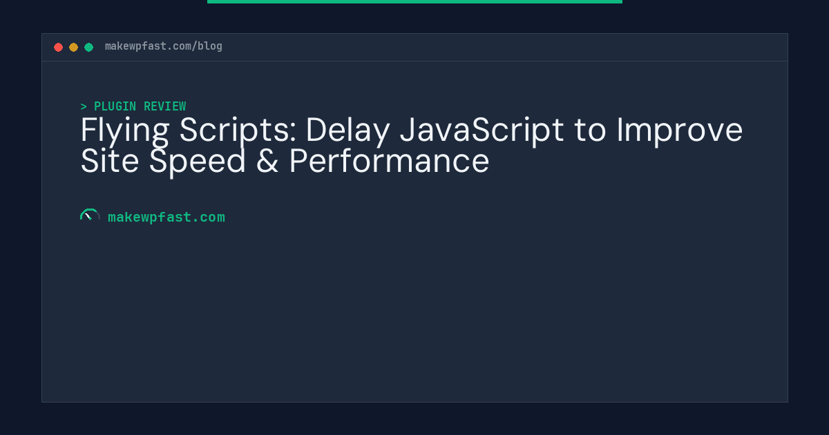 Flying Scripts: Delay JavaScript to Improve Site Speed & Performance - MakeWPFast