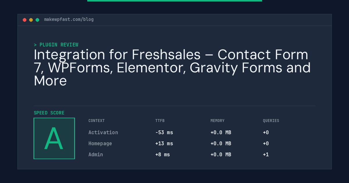 Integration for Freshsales – Contact Form 7, WPForms, Elementor, Gravity Forms and More - MakeWPFast