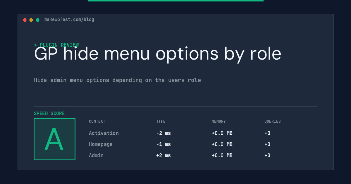GP hide menu options by role - MakeWPFast