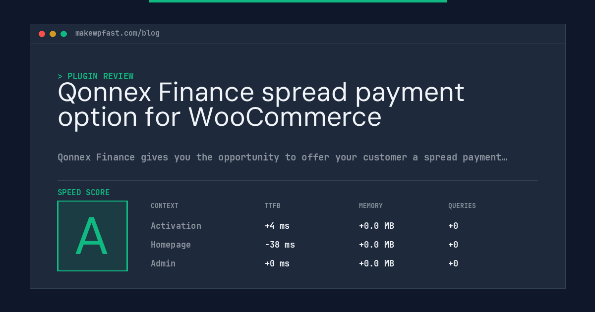 Qonnex Finance spread payment option for WooCommerce - MakeWPFast