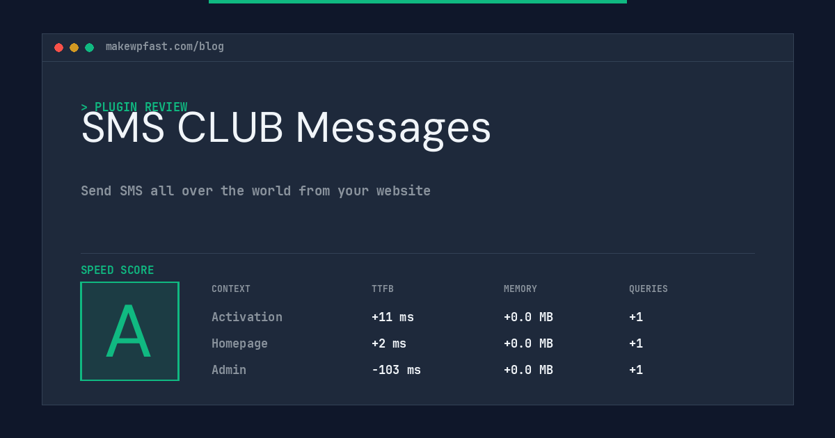 SMS CLUB Messages - MakeWPFast