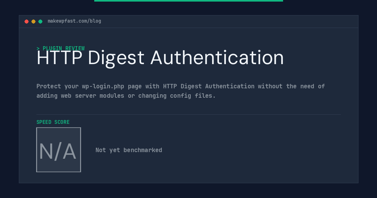 HTTP Digest Authentication - MakeWPFast