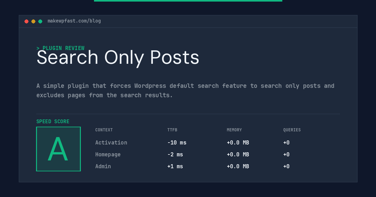 Search Only Posts - MakeWPFast