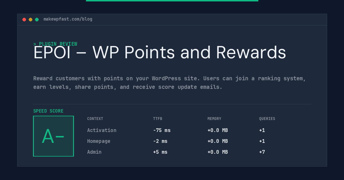 EPOI – WP Points and Rewards - MakeWPFast