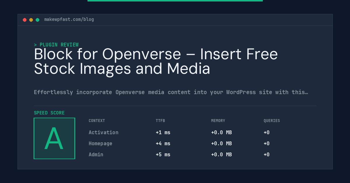 Block for Openverse – Insert Free Stock Images and Media - MakeWPFast