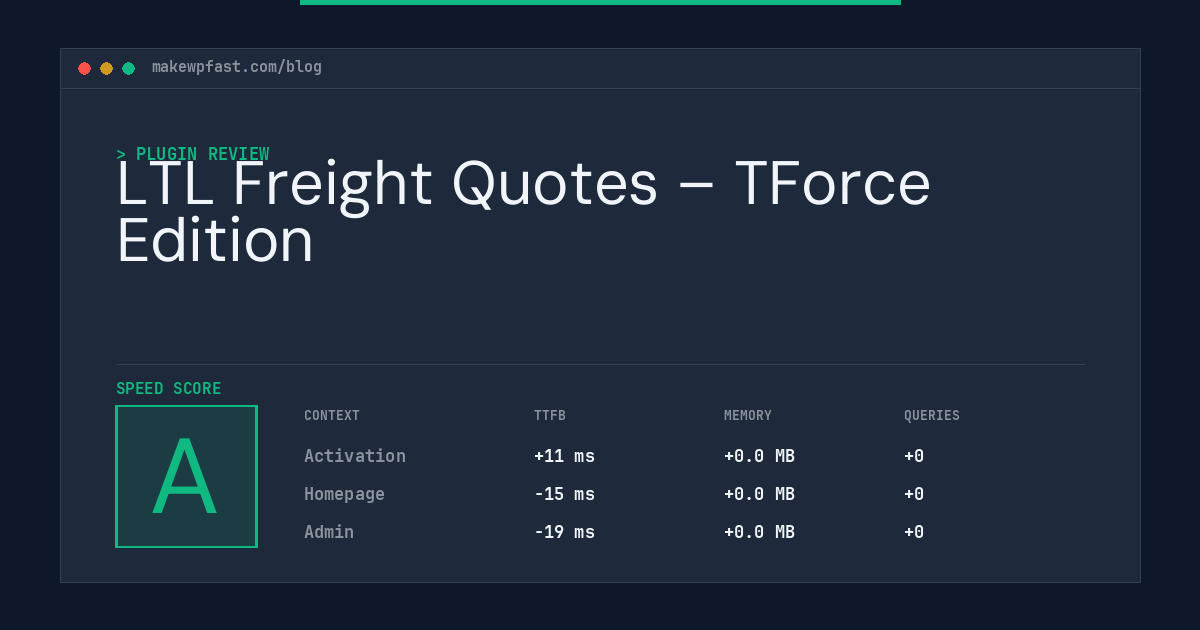 LTL Freight Quotes – TForce Edition - MakeWPFast