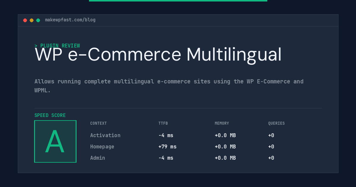 WP e-Commerce Multilingual - MakeWPFast