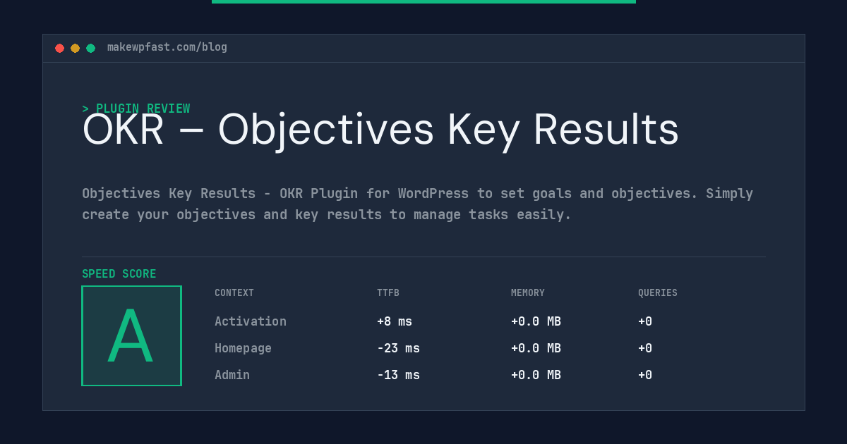 OKR – Objectives Key Results - MakeWPFast