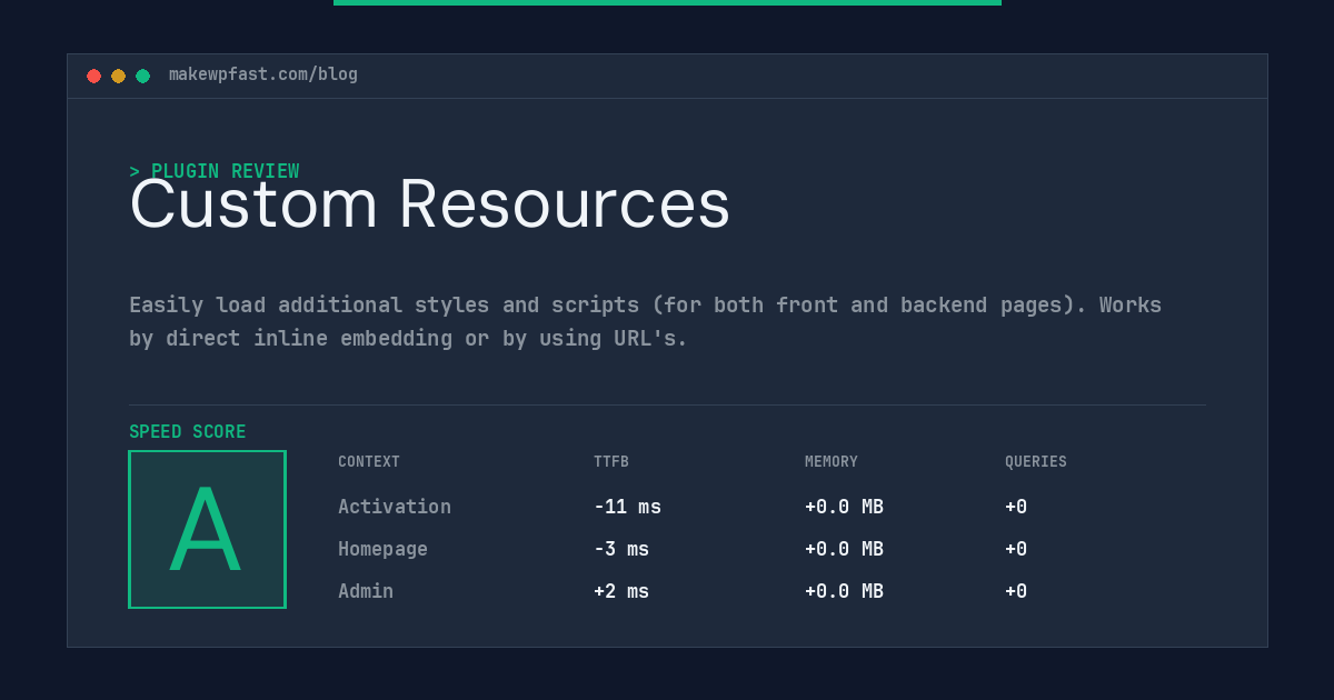 Custom Resources - MakeWPFast