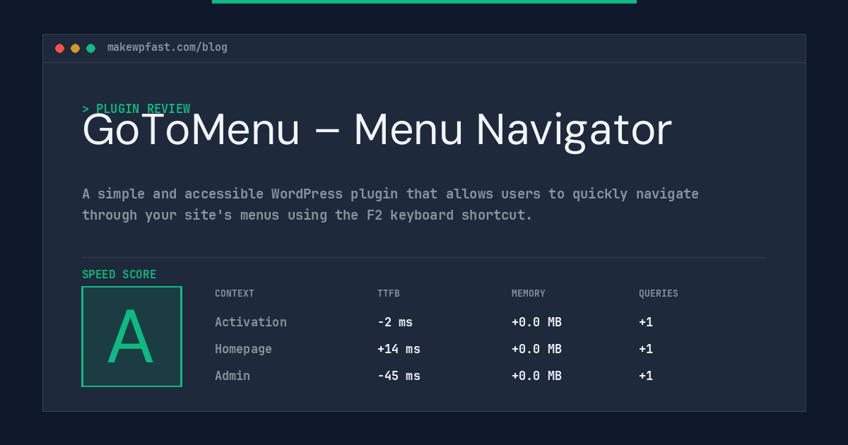 GoToMenu – Menu Navigator - MakeWPFast