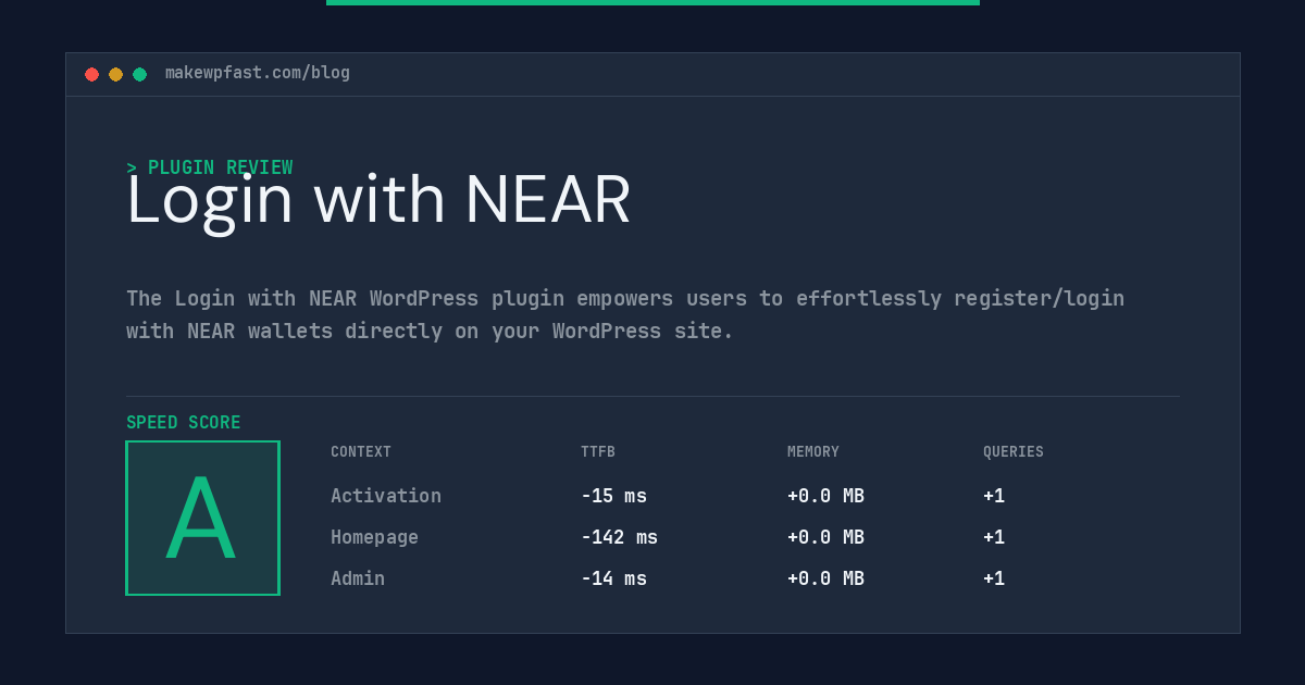 Login with NEAR - MakeWPFast