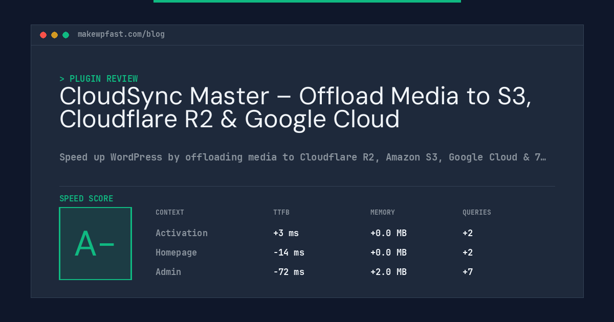 CloudSync Master – Offload Media to S3, Cloudflare R2 & Google Cloud - MakeWPFast