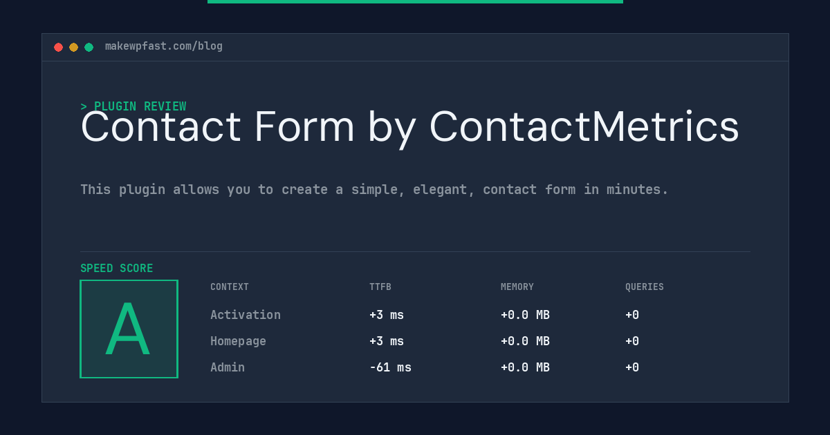 Contact Form by ContactMetrics - MakeWPFast