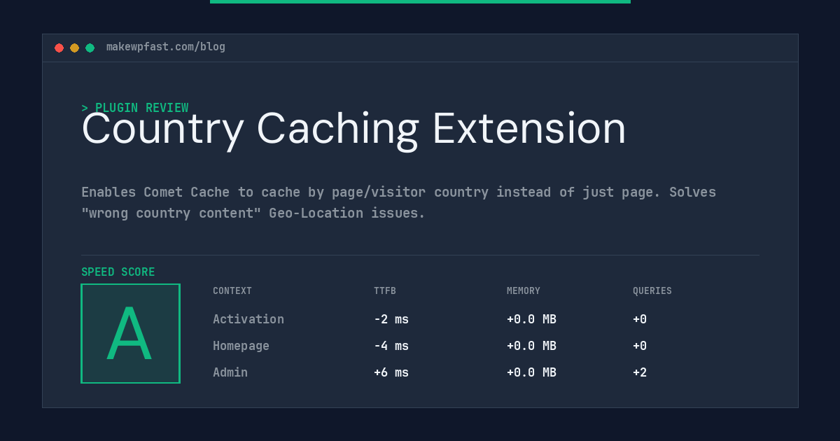 Country Caching Extension - MakeWPFast