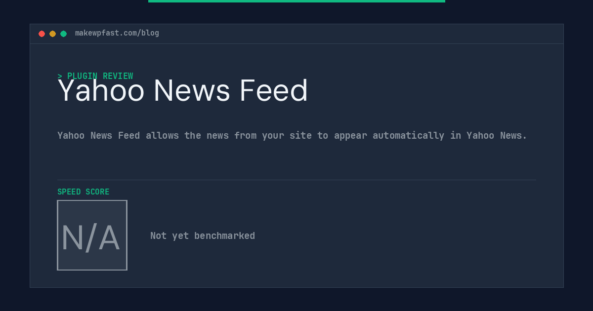 Yahoo News Feed - MakeWPFast