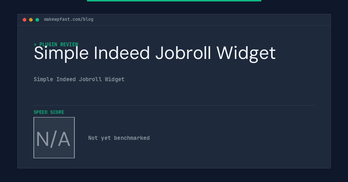 Simple Indeed Jobroll Widget - MakeWPFast