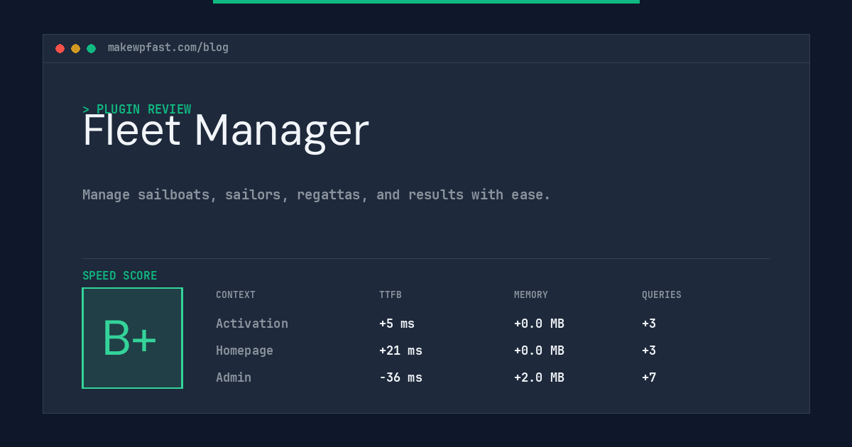Fleet Manager - MakeWPFast