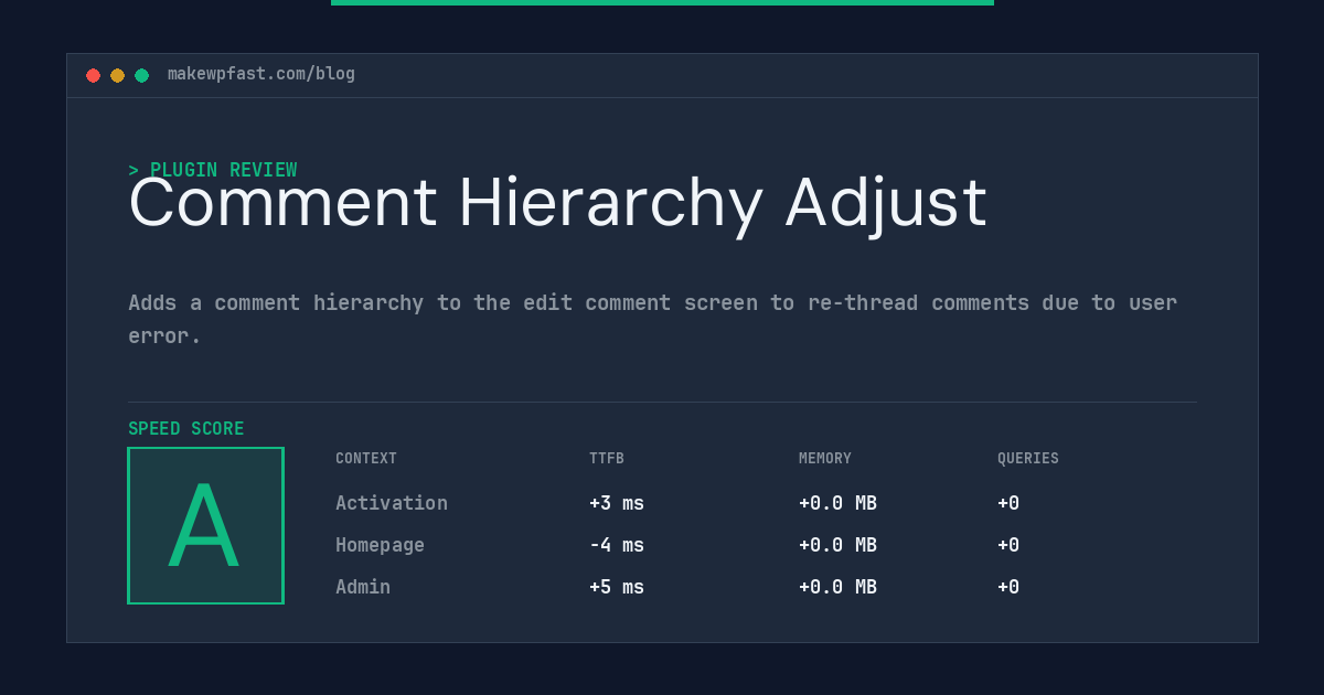 Comment Hierarchy Adjust - MakeWPFast