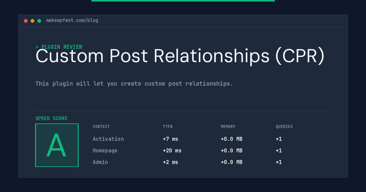 Custom Post Relationships (CPR) - MakeWPFast