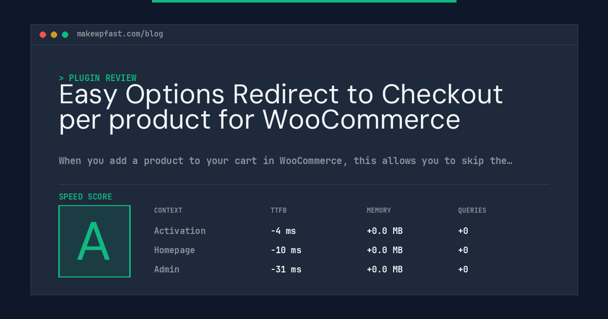 Easy Options Redirect to Checkout per product for WooCommerce - MakeWPFast