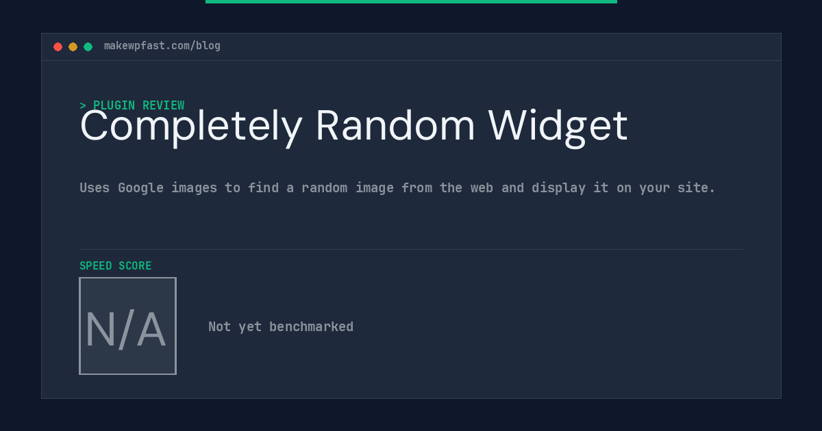 Completely Random Widget - MakeWPFast